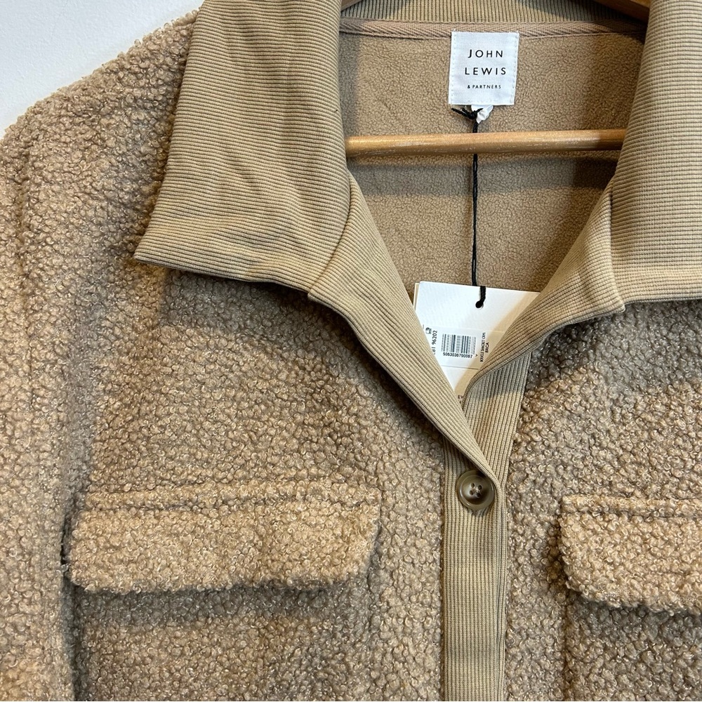John Lewis Boucle Shacket Jacket Tan - Picture 3 of 6